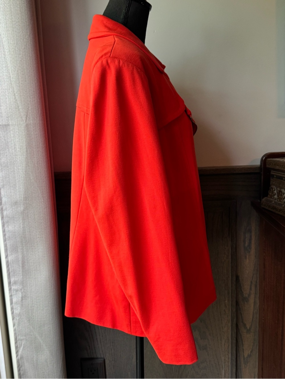 Rafaella Vibrant Red Orange Asymmetrical Zip moto Jacket 1X - Picture 5 of 8